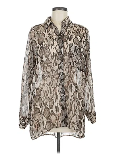 Pre-owned Olivaceous Long Sleeve Blouse In Silver