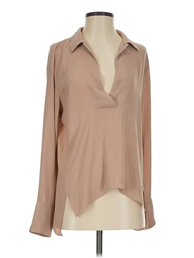 Pre-owned Olivaceous Long Sleeve Blouse In Tan