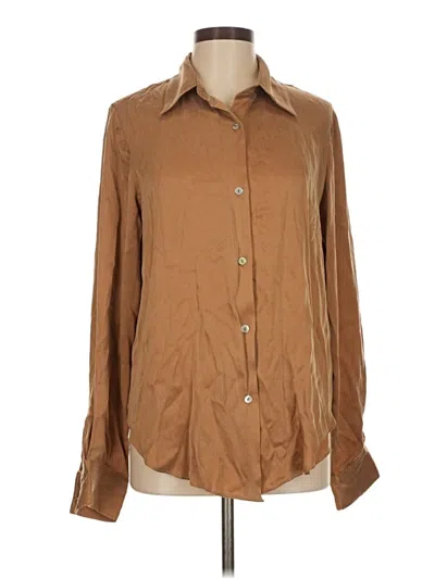 Pre-owned Olivaceous Long Sleeve Button Down Shirt In Brown
