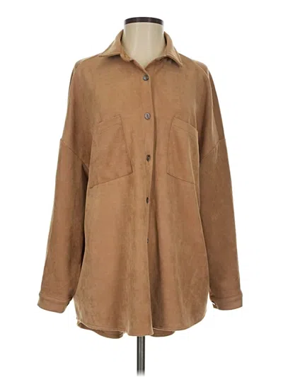 Pre-owned Olivaceous Long Sleeve Button Down Shirt In Tan