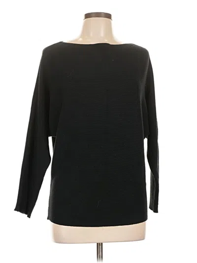 Pre-owned Olivaceous Long Sleeve Top Black Boatneck Tops