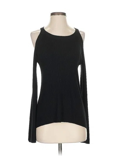 Pre-owned Olivaceous Long Sleeve Top Black Cold Shoulder Neckline Tops