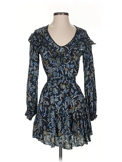 Pre-owned Olivaceous Long Sleeve Top Blue Sweetheart Neckline Tops