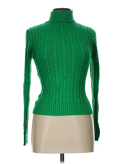 Pre-owned Olivaceous Long Sleeve Top Green Turtleneck Tops