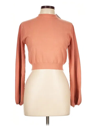 Pre-owned Olivaceous Long Sleeve Top Orange Turtleneck Tops