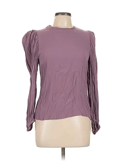 Pre-owned Olivaceous Long Sleeve Top Purple Boatneck Tops
