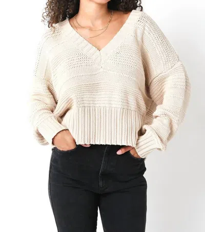 Olivaceous Louise Sweater In Beige In Multi