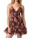 Olivaceous Lucy Mini Dress In Marsala Peach In Multi