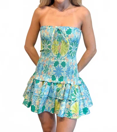 Olivaceous Lynne Dress In Green In Blue