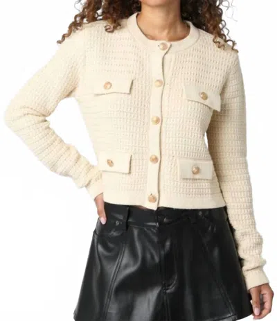 Olivaceous Maci Knit Button Cardigan In Natural In Neutral