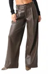 Olivaceous Me Espresso Faux Leather Pant In Coffee Bean In Brown