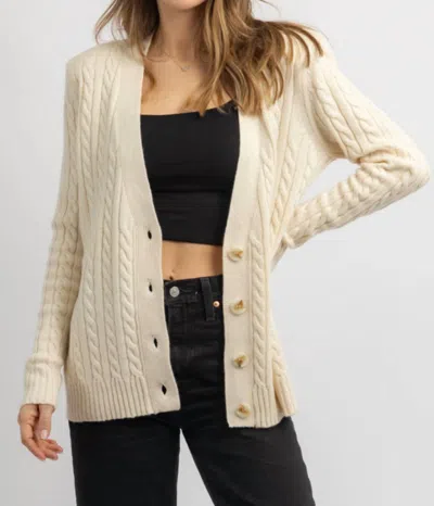 Olivaceous My Way Cardigan In Ivory In Gray