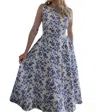 Olivaceous Naples Dress In White/ Blue In Multi