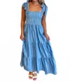 Olivaceous Nautical Views Maxi Dress In Blue/white In Blue