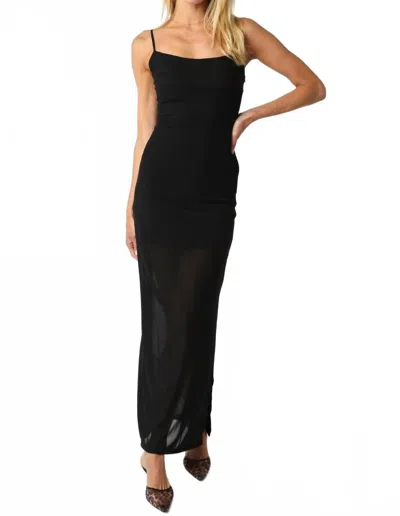 Olivaceous Noelle Mesh Dress In Black