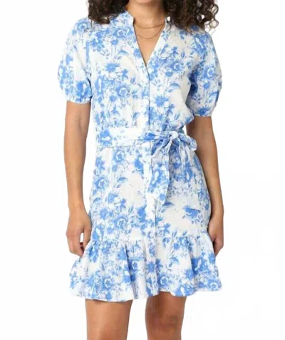 Olivaceous Noor Floral Dress In Blue