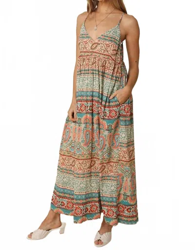 Olivaceous Oasis Maxi Dress In Multi
