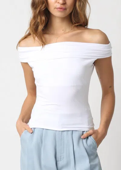 Olivaceous Off The Shoulder Top In White