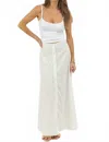 Olivaceous Palo High Rise Maxi Skirt In White In White