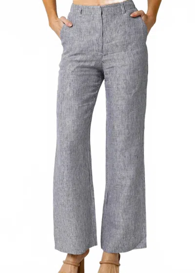 Olivaceous Persephone Striped Pants In Black/beige Stripe In Gray