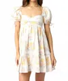 Olivaceous Peyton Baby Doll Dress In Multi In Multi