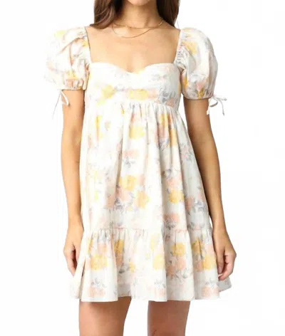 Olivaceous Peyton Baby Doll Dress In Multi