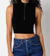 Olivaceous Pheobe Crop Top In Black In Black
