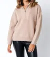 Olivaceous Phoebe 1/4 Zip Sweater In Tan In Multi