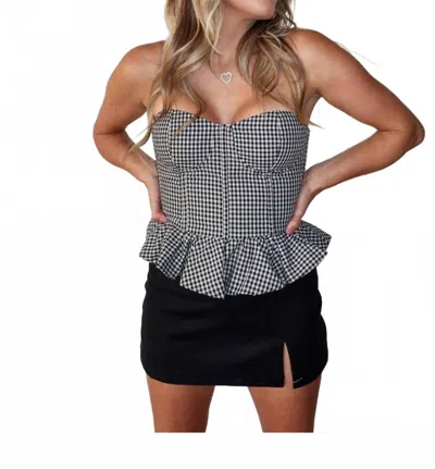 Olivaceous Keep Me In Check Top In Tan In Gray