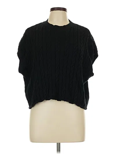 Pre-owned Olivaceous Poncho In Black