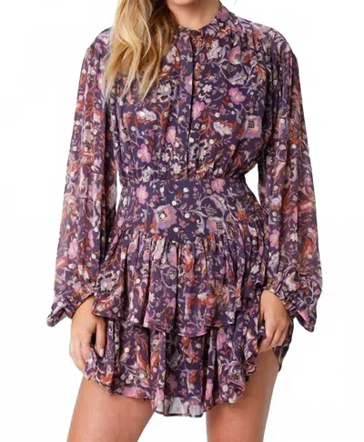 Olivaceous Poppy Mini Dress In Dark Purple Blush In Multi