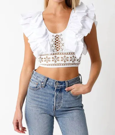 Olivaceous Portia Top In White Small
