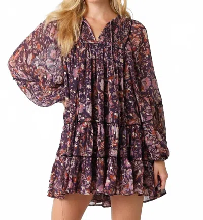 Olivaceous Reagan Mini Dress In Dark Purple Blush In Multi