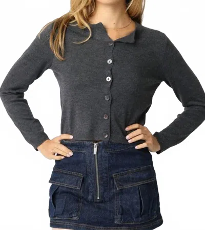 Olivaceous Rhodes Knit Cardigan In Charcoal In Gray