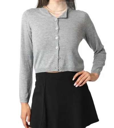 Olivaceous Rhodes Knit Cardigan In Heather Grey In Gray