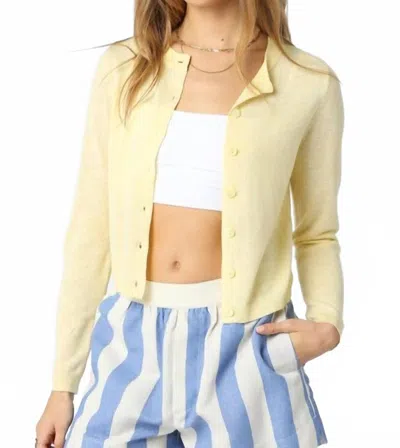 Olivaceous Rhodes Knit Cardigan In Pale Butter In Multi