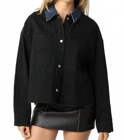 Olivaceous Ricki Contrast Jacket In Black Denim