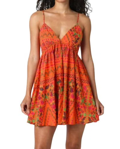 Olivaceous Rio Flirty Sundress In Orange