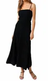 Olivaceous Robbie Midi Dress In Black In Black