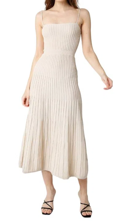 Olivaceous Robbie Midi Dress In Natural In Beige