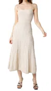 Olivaceous Robbie Midi Dress In Natural In White