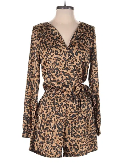 Pre-owned Olivaceous Romper In Brown