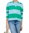 Olivaceous Rory Striped Sweater In Blue Green In Multi