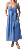 Olivaceous Saylor Stripe Midi Dress In Blue In Blue