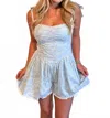 Olivaceous Seaside Stroll Romper In Blue In Blue
