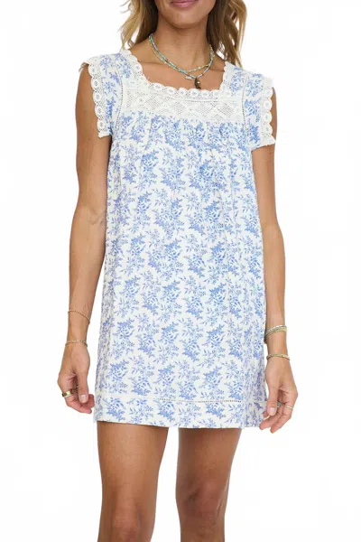 Olivaceous Selah Square-neck Empire Mini Dress In Blue