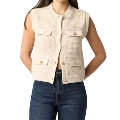 Olivaceous Selena Button Knit Top In Natural In Neutral