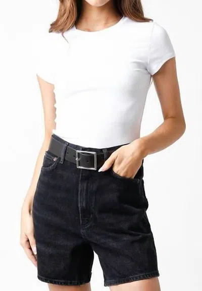 Olivaceous Serena Ribbed Cap Sleeve Top In White