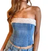 Olivaceous Sherpa Denim Top In Multi