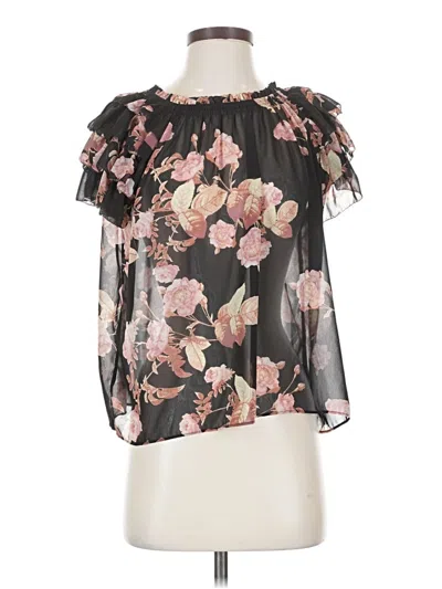 Pre-owned Olivaceous Short Sleeve Blouse In Black